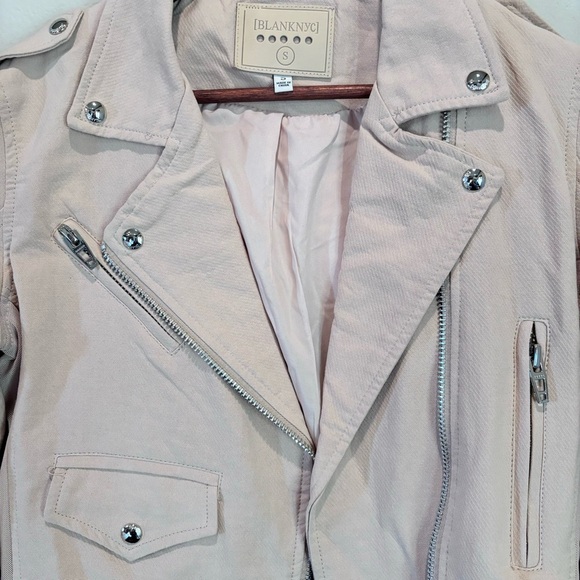 Blank NYC Moto Jacket, Color:Cream, Small, Modern Biker Casual Punk Streetwear - Picture 3 of 12